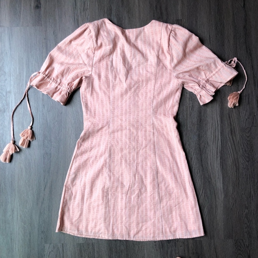 Tularosa Penny Mini Dress Size XS Pink Embroidered Tassels Boho Coquette Girlie - Picture 5 of 11
